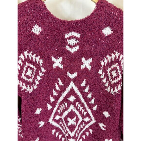 NWT Savanna Jane Deep Pink Aztec Patterned Open Long Cardigan #1425 Size 1X - Picture 5 of 7